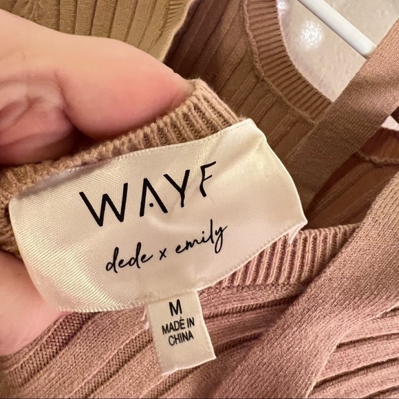 Wayf x BFF Hollie Long Sleeve Sweater Dress Camel - Picture 12 of 13
